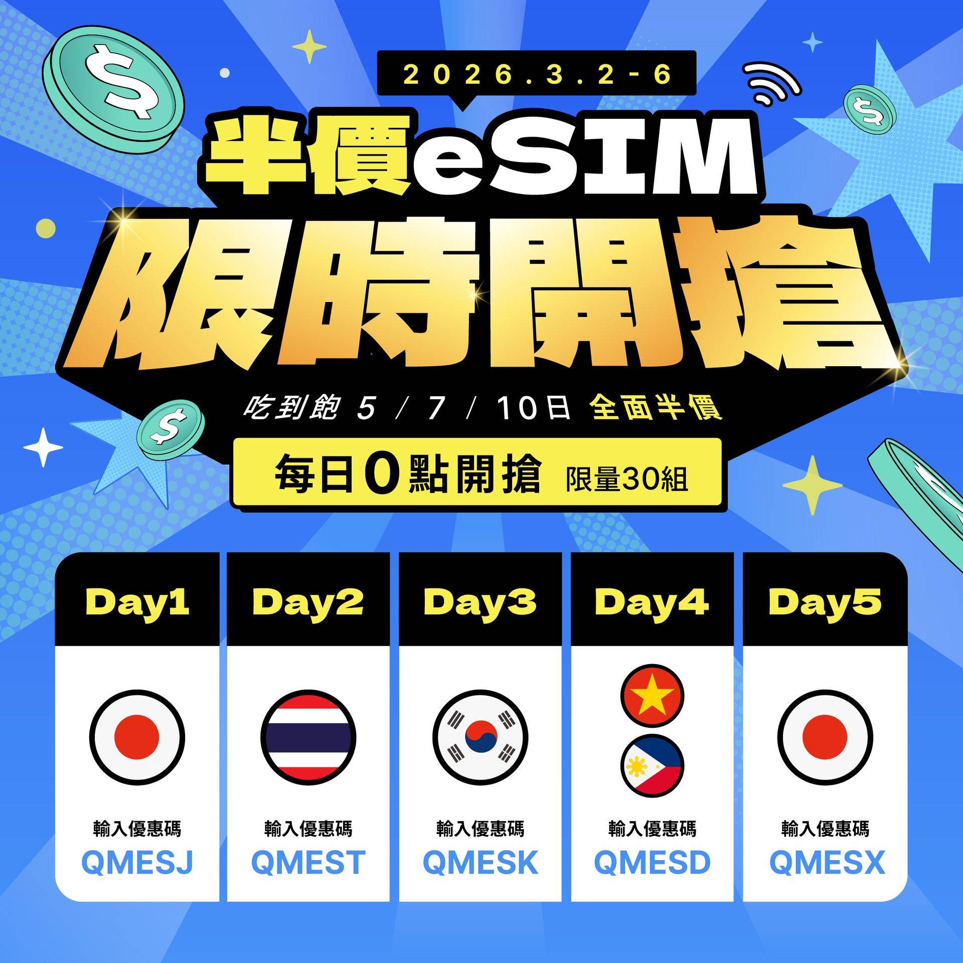 eSIM 半價搶購